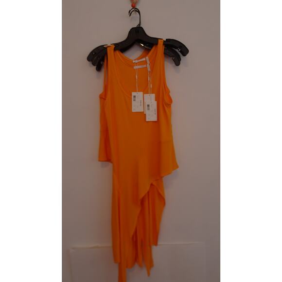 Helmut Lang Women's Asymmetric Tank TOP Apricot NWT 265 Sz XS IRRG - Picture 5 of 15
